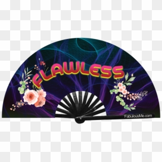 Flawless Bamboo Circuit Party Uv Glow Fan By Fabulousme - Hand Fan, HD Png Download