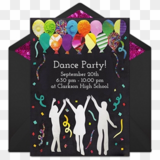 Dance Party Invitations Free Dance Party Invitations - Dance Party  Invitation Card, HD Png Download - 650x650(#4633863) - PngFind