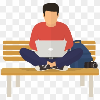 Guy With Laptop Png, Transparent Png