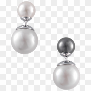 White & Grey Ciro Smooth Shell Pearls - Earrings, HD Png Download