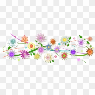 flores #bordes #marco #margaritas #lindo - Transparent Daisy Chain, HD Png  Download - 1024x232(#6652552) - PngFind
