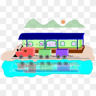 Cartoon Picture Of A Train - Estaçao De Trem Desenho, HD Png Download