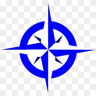 Blue And White Compass Svg Clip Arts 600 X 516 Px - Blue Compass Rose, HD Png Download