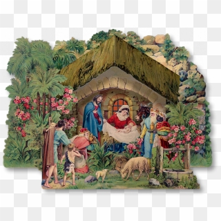 The Wild Rose Nativity Would Make A Fine Addition To - Manger Paper Vintage, HD Png Download