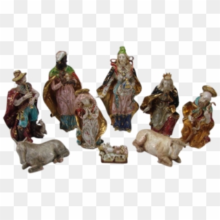 Vintage Italian Pottery Christmas Manger Jesus Nativity - Figurine, HD Png Download
