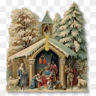 Fleur De Lis Nativity - Victorian Nativity Scene, HD Png Download