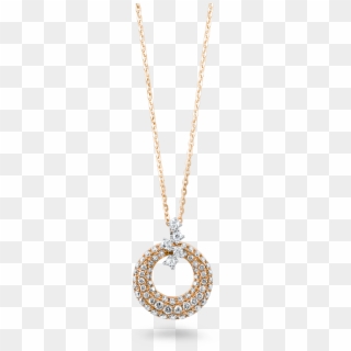 Diamond Necklace In 18k Rose Gold - Gold Chain Diamond Pendant Png, Transparent Png