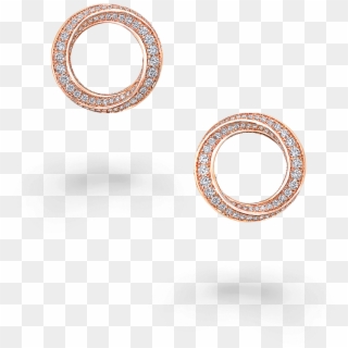 A Pair Of Rose Gold Pave Diamond Spiral Motif Stud - Engagement Ring, HD Png Download