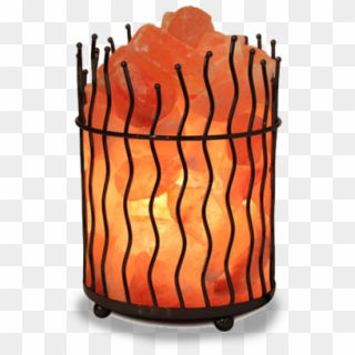 Wrought Iron Basket With Himalayan Salt Chunks Is An - Salt Lamp Cage, HD Png Download