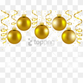 Free Png Gold Christmas Ornament Png Png Image With - Gold Christmas Balls Png, Transparent Png