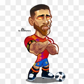 Sergio Ramos Caricature - Draw Sergio Ramos Cartoon, HD Png Download