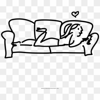 Texting Coloring Page - Loveseat, HD Png Download