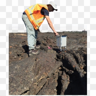 Chris Brown Records Gravimetry Data At A Survey Point - Bedrock, HD Png Download