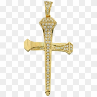 Nail Cross Pendant With Diamonds - Pendant, HD Png Download