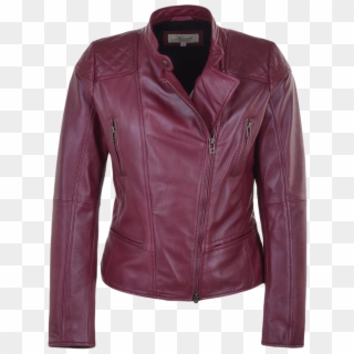 Leather Jacket Ladies Png High-quality Image - Berry Leather Jacket, Transparent Png