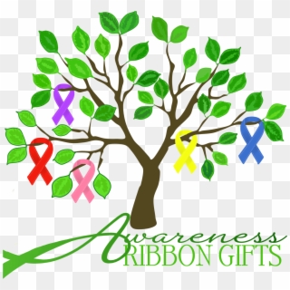 Hereditary Breast Cancer Teal Ribbon, Cancer Walk, - Awareness Ribbon On Trees, HD Png Download