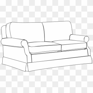 Sofa Couch Furniture Home Room Interior House - Clipart Black And White Sofa, HD Png Download
