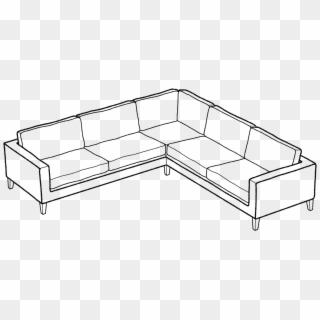 Sofa Clipart Draw - Studio Couch, HD Png Download