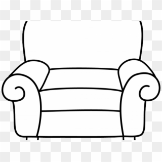 Couch Clipart House Furniture - Couch Clipart Black And White, HD Png Download