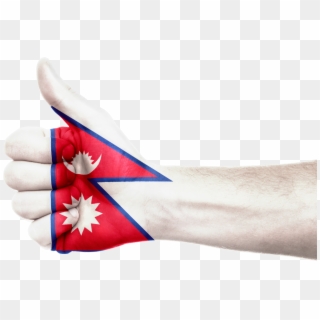 Nepal Flag Hand Thumbs Up Symbol 645446 - Nepal Flag Hand, HD Png Download