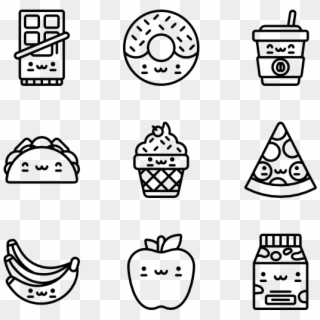 Cute Food - Cute Food Black And White, HD Png Download
