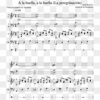 A La Huella Versão B Sheet Music For Voice, Guitar, - Sheet Music, HD Png Download