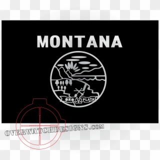 Montana State Flag Decal - Circle, HD Png Download