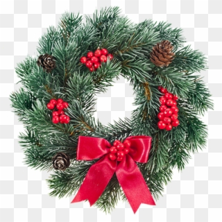Red Christmas Wreath - Wreath, HD Png Download
