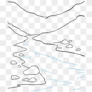 How To Draw A River - Simple River Line Drawing, HD Png Download