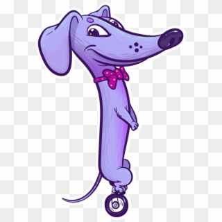 Uncle Slinky Dachshund Unicycle - Cartoon, HD Png Download