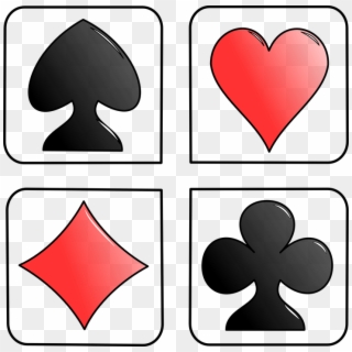Cards, Heart, Symbols, Diamond, Spade, Game, Four - Symbols In Card Game, HD Png Download
