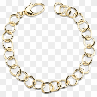 Gold Link Jewelry Curb Chain - Bracelet, HD Png Download