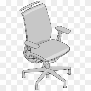 Chair Think,uph Back,adj Arms,glides,coat Hanger, - Office Chair, HD Png Download