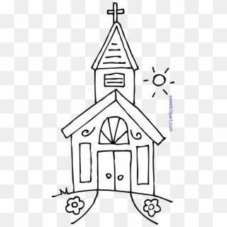 Coloring Page Clip Art Sweet - Little White Church Clip Art, HD Png Download