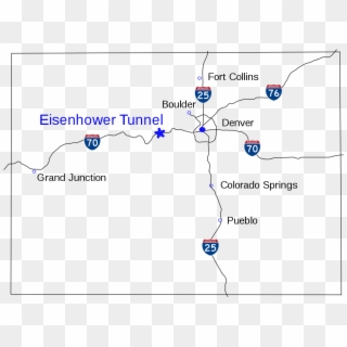 Eisenhower Tunnel - Eisenhower Tunnel Map, HD Png Download