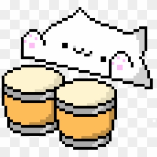 Bongo Cat - Bongo Cat Pixel Art, HD Png Download