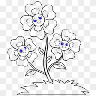 Images Of Cartoon - Cartoon Picture Of Flowers To Colour, HD Png Download