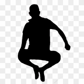 #silhouette #man #jumping #sitting #freetoedit - Sitting, HD Png Download