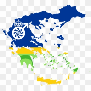 Flag Map Of Greek Mse - Greece Map, HD Png Download