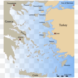 Map Of The Aegean Sea - Islands In The Aegean Sea, HD Png Download