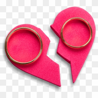 Two Wedding Rings Sitting On A Ripped Halves Of A Foam - Earrings, HD Png Download