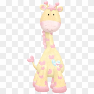 Very Cute Yellow And Pink Giraffe Print - Baby Pink Giraffe Clipart, HD Png Download