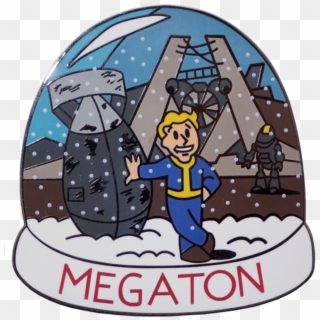 Megaton Fallout Snow Christmas Globe Enamel Pin - Fallout Christmas, HD Png Download