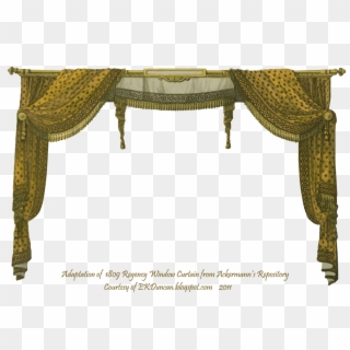 1809 Ackermann's Repository Curtain Gold Spots - Curtain, HD Png Download