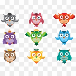 Kisspng Owl Clip Art Colorful Cute Owls Vector 5a708f7f8304f0 - Owls Icon, Transparent Png