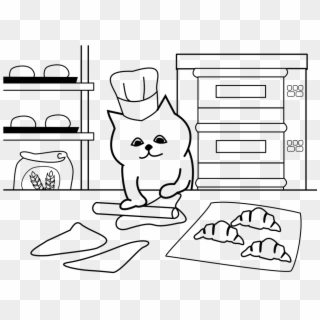 Bakery Bread Job Chef The Website Cat Cartoon - การ์ตูน ร้าน เบ เก อ รี่, HD Png Download