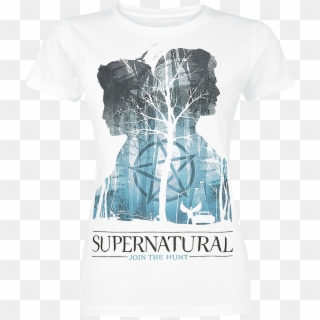 Null Sam & Dean Silhouettes White T-shirt 368916 Radfvmr - Active Shirt, HD Png Download