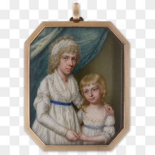 Portrait Miniature Of A Mother And Her Daughter, Similarly - Picture Frame, HD Png Download