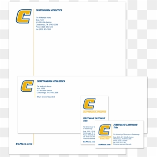 Athletics Letterhead, Envelope And Business Cards - University Of Tennessee At Chattanooga, HD Png Download