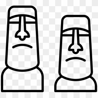 Easter Typography Png - Easter Island Heads Drawing, Transparent Png